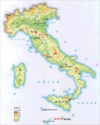 高清意大利地形图